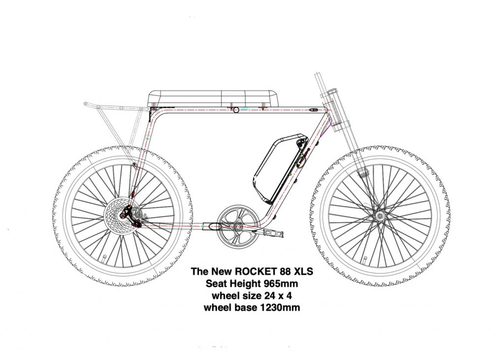 We have designed a larger version of the 88S for taller riders, 965mm seat height and 1230 wheel base.